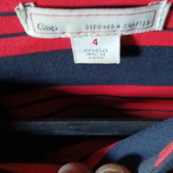 Gap Red And Navy Pleated Flare Dress Never Worn - Picture 2 of 2